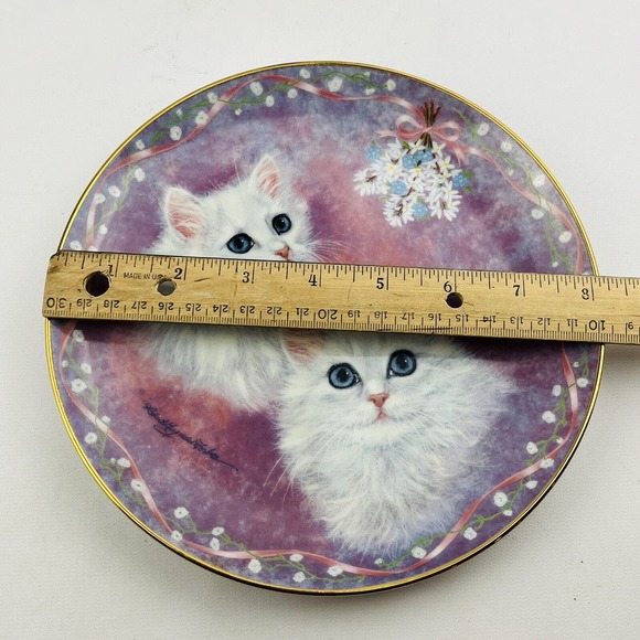 Purrfect Pairs Tasha & Tanya Cats Danbury Mint Decorator Plate Guzman-Forbes - Picture 4 of 4